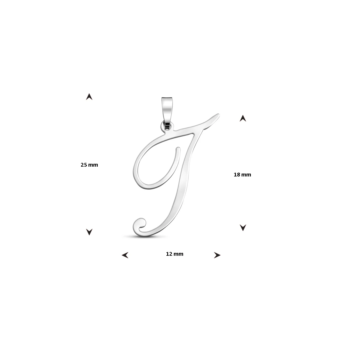 hanger letter zilver gerhodineerd