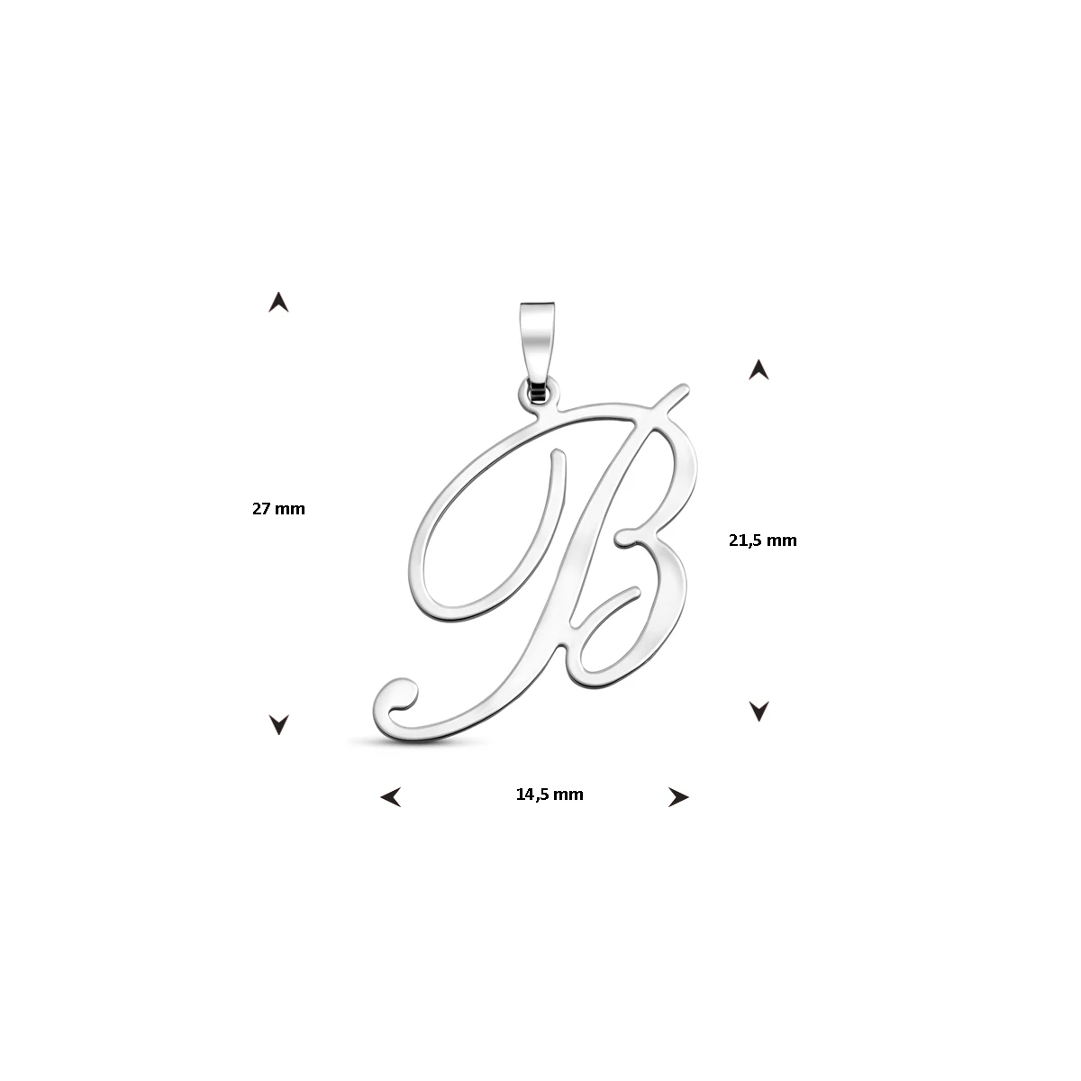 hanger letter zilver gerhodineerd