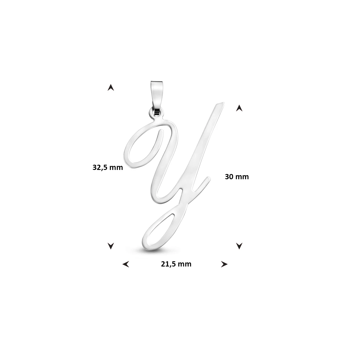 hanger letter zilver gerhodineerd
