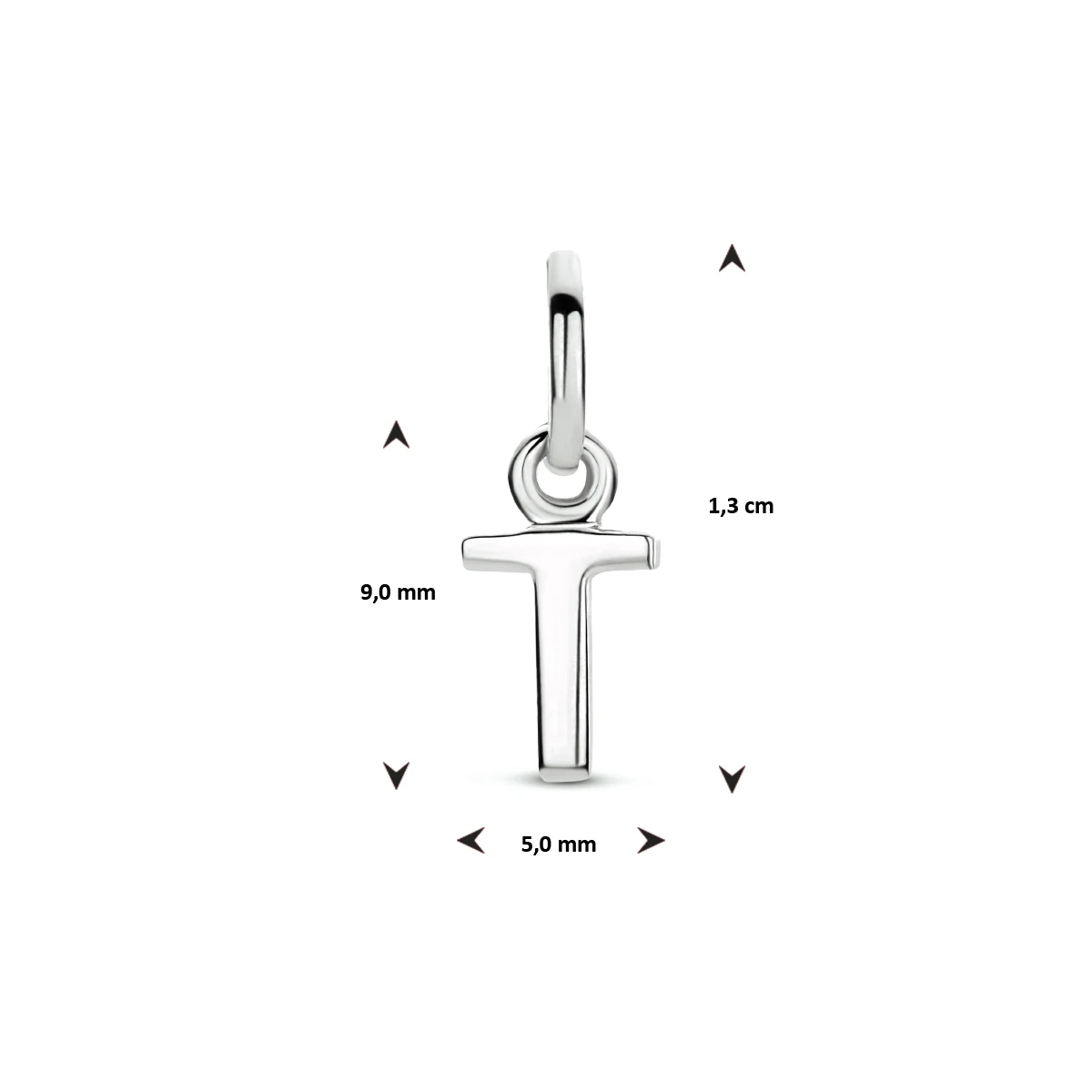 hanger letter zilver gerhodineerd