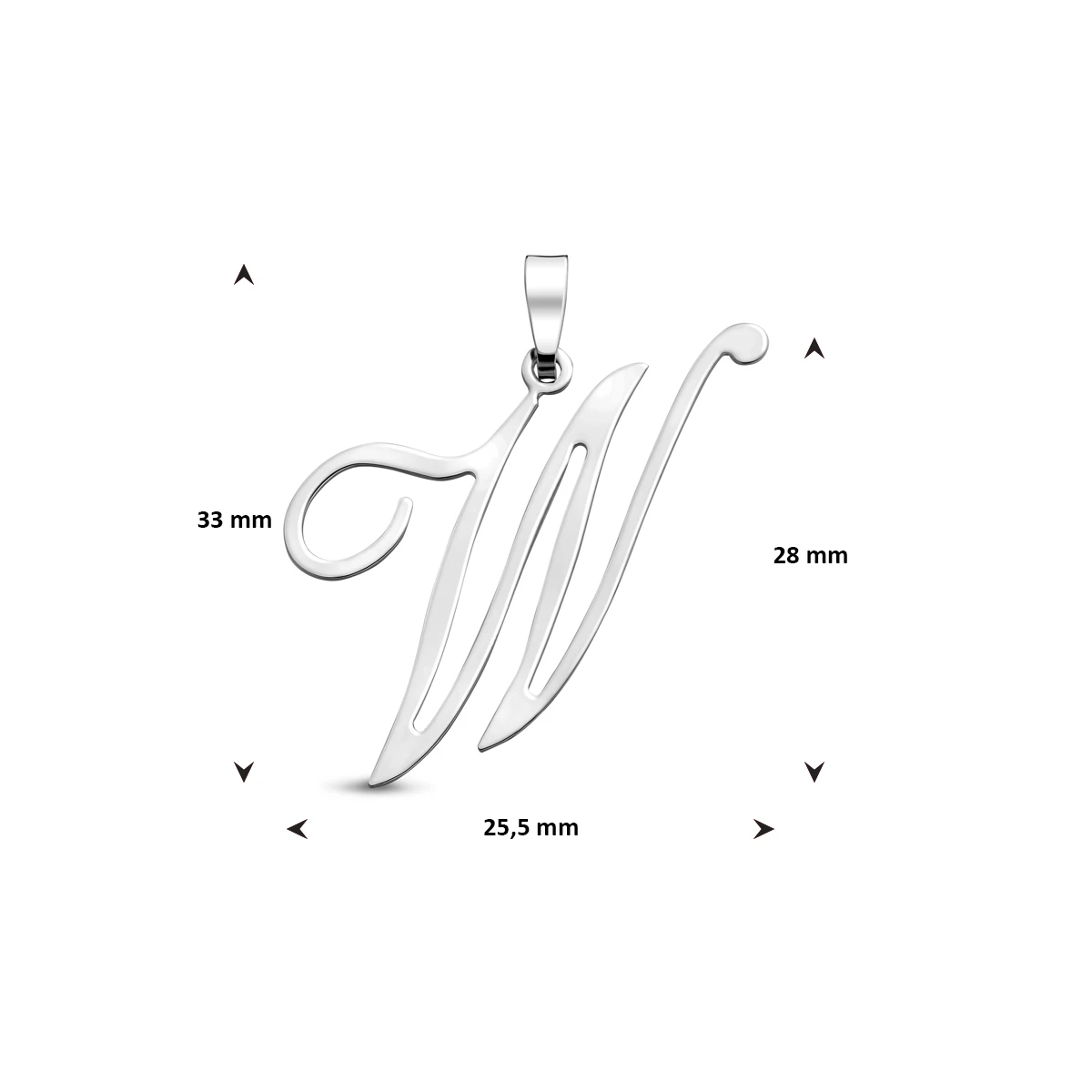 hanger letter zilver gerhodineerd