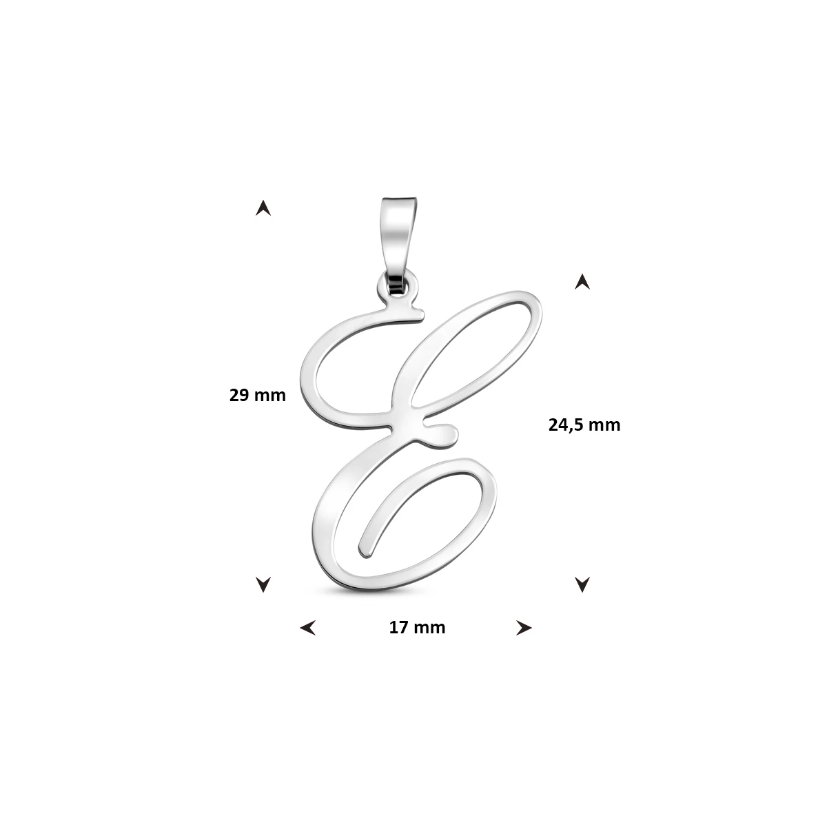 hanger letter zilver gerhodineerd