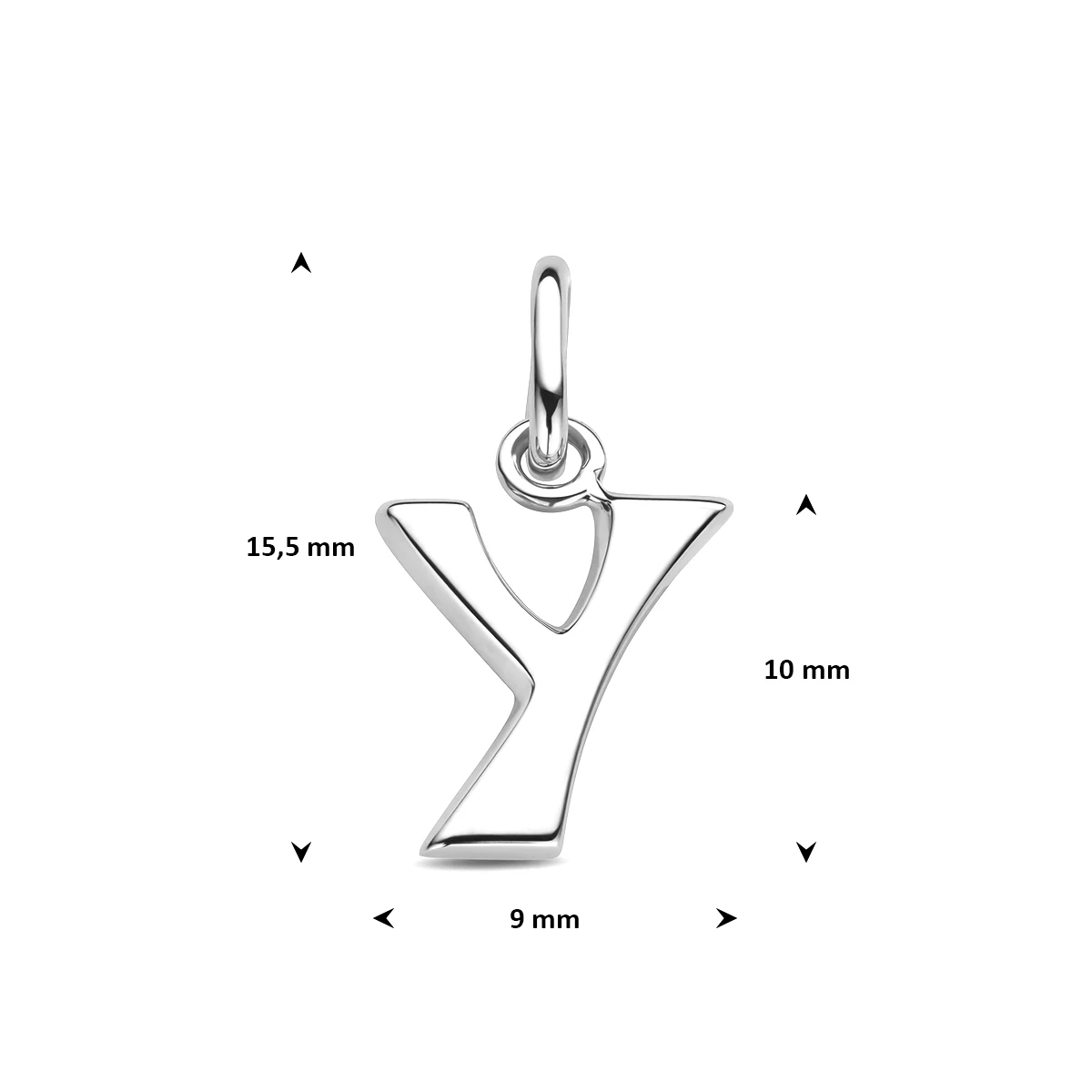hanger letter zilver gerhodineerd