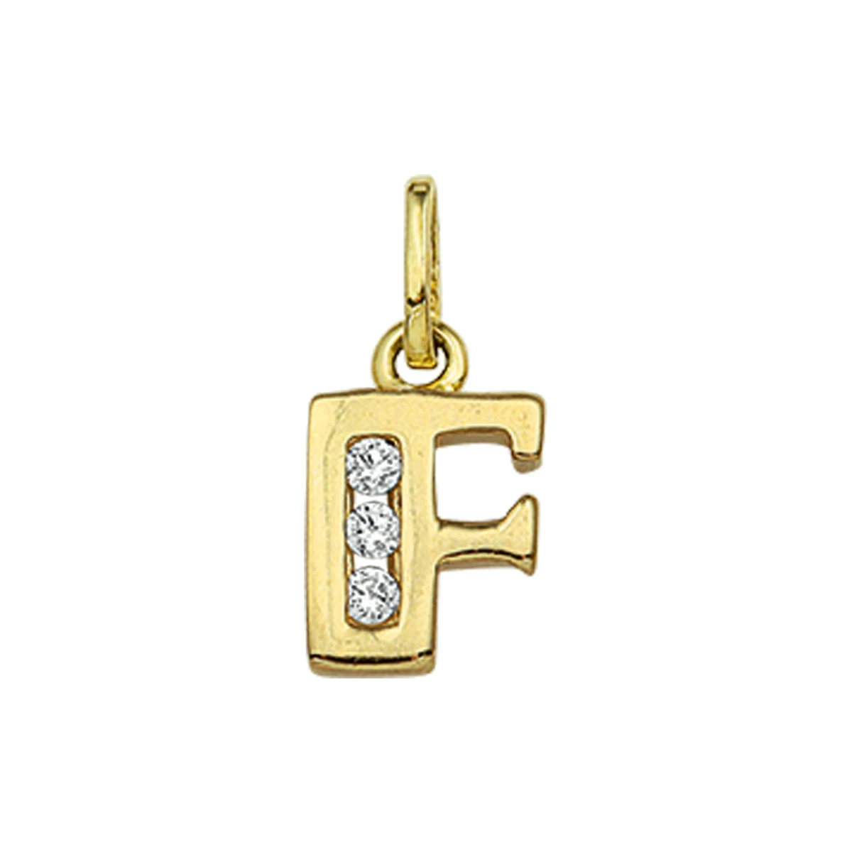 hanger letter zirkonia 14K geelgoud