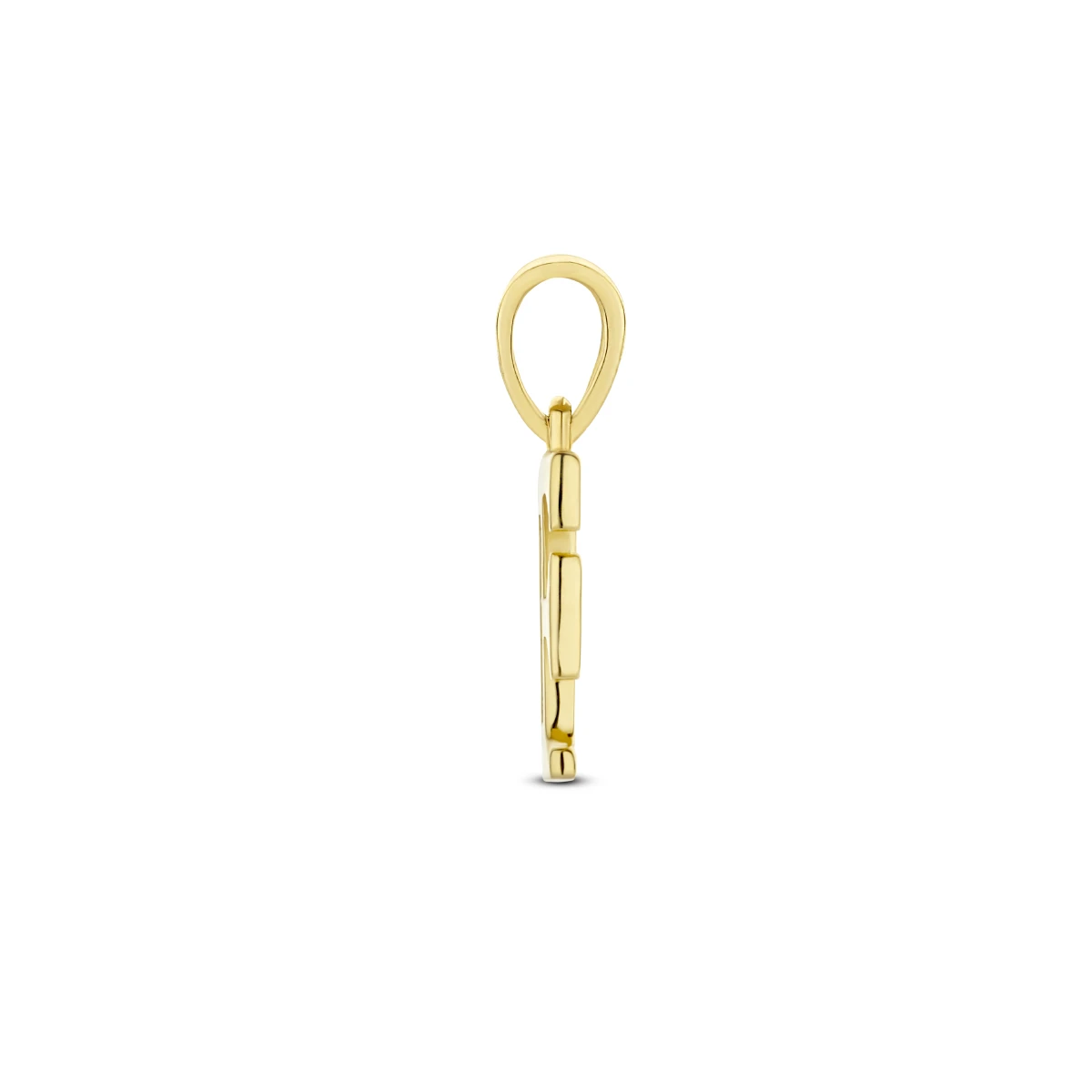 hanger letter zirkonia 14K geelgoud