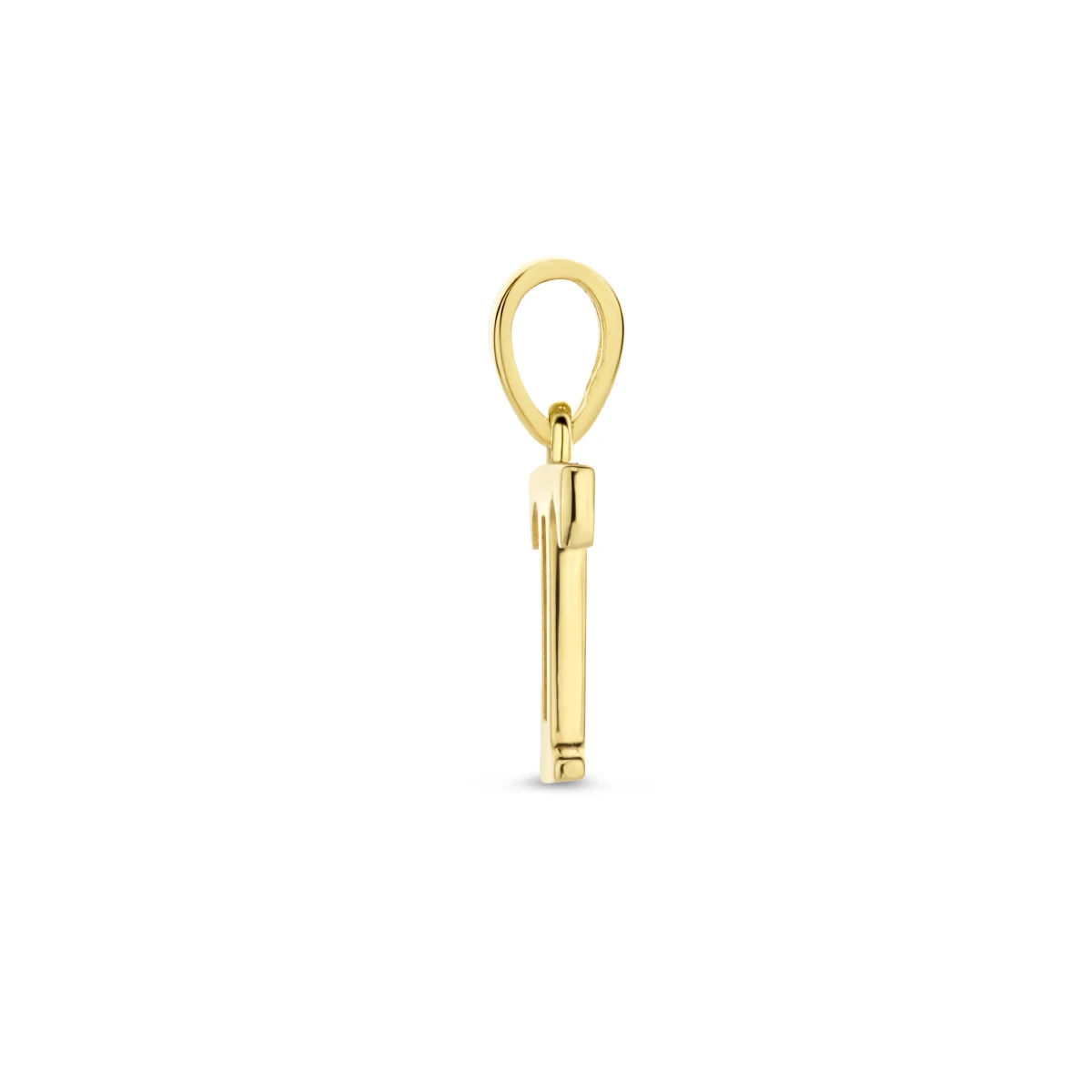 hanger letter zirkonia 14K geelgoud