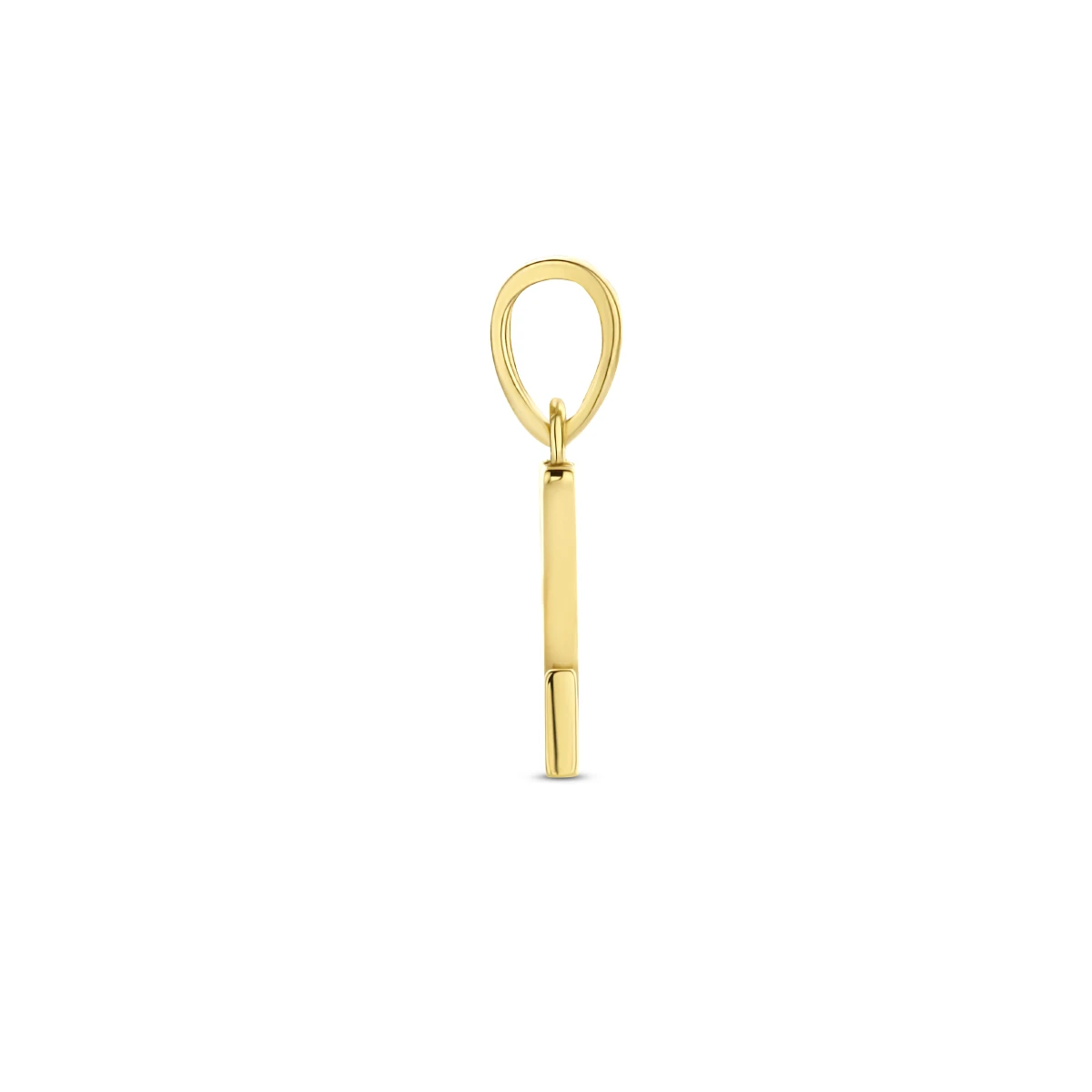hanger letter zirkonia 14K geelgoud