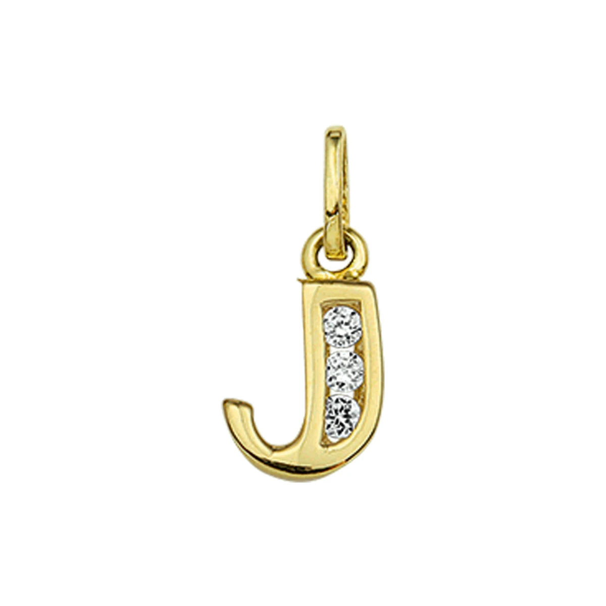 hanger letter zirkonia 14K geelgoud
