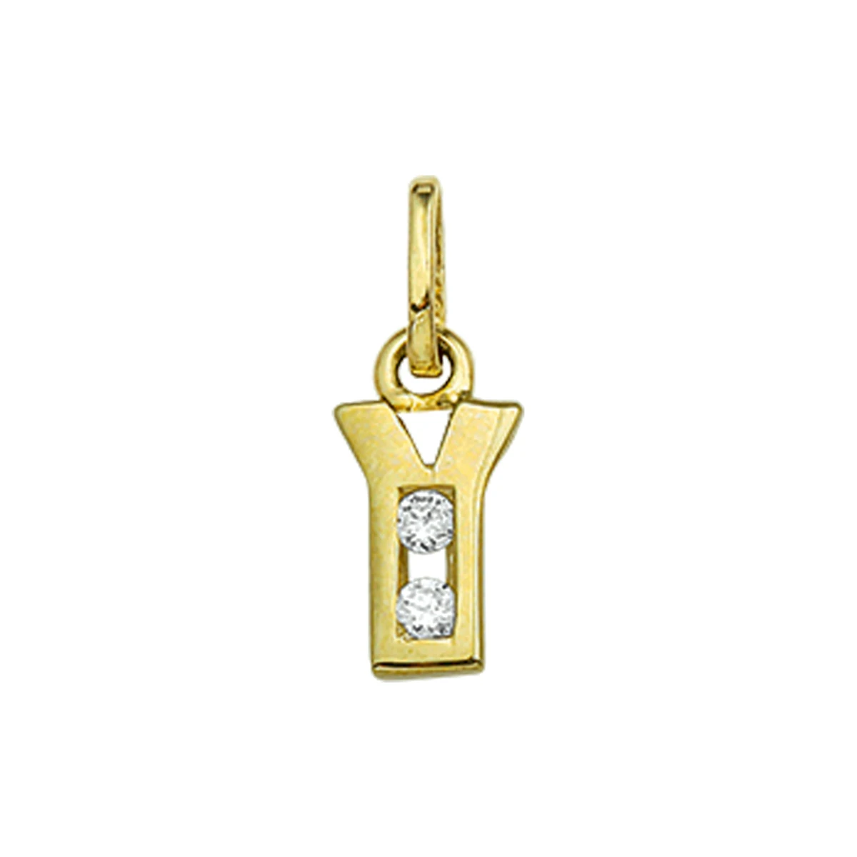 hanger letter zirkonia 14K geelgoud
