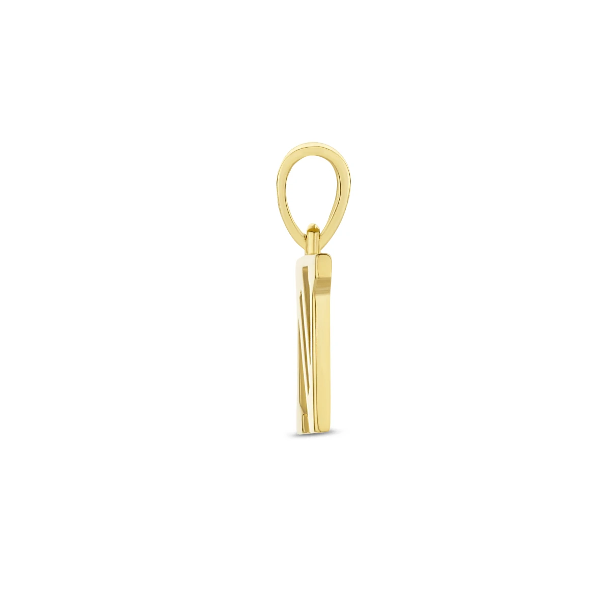 hanger letter zirkonia 14K geelgoud