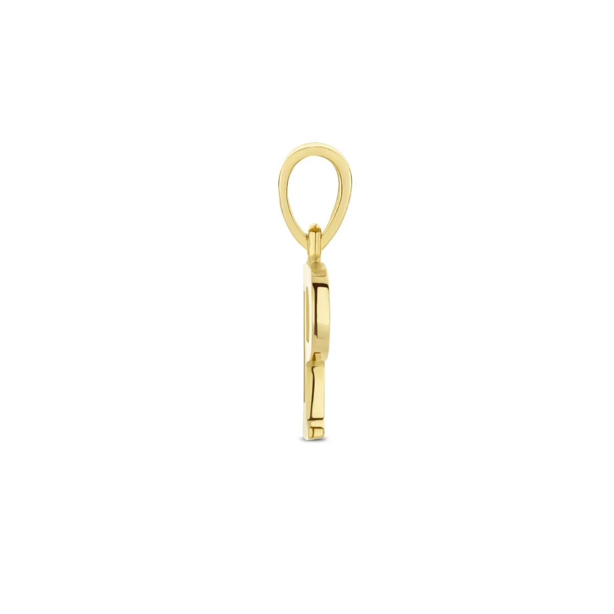 hanger letter zirkonia 14K geelgoud
