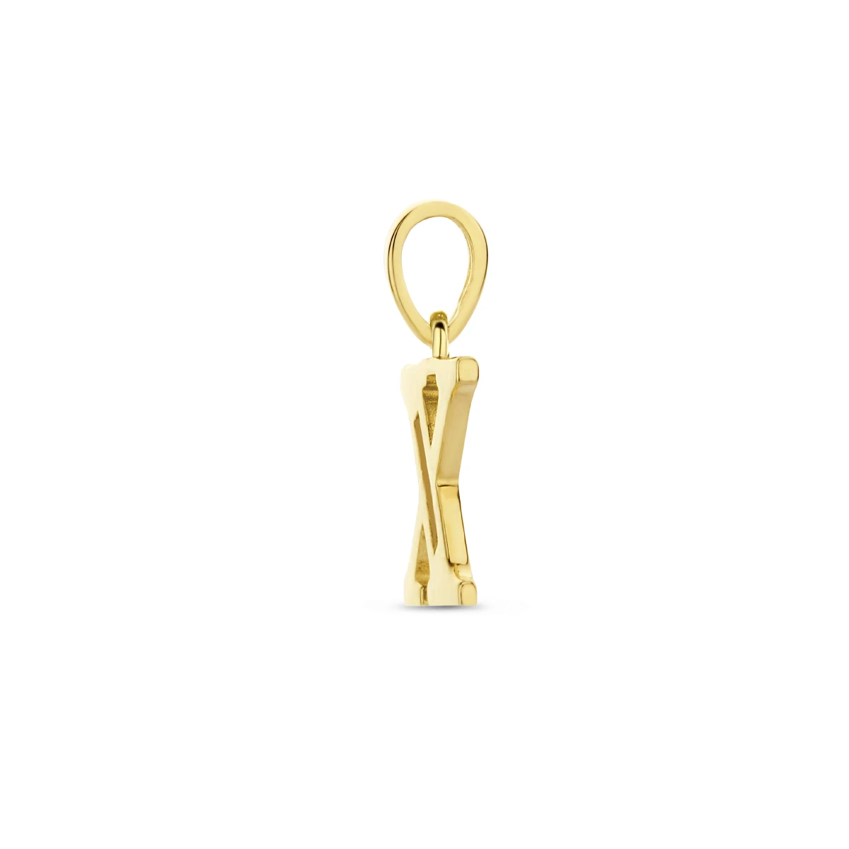 hanger letter zirkonia 14K geelgoud