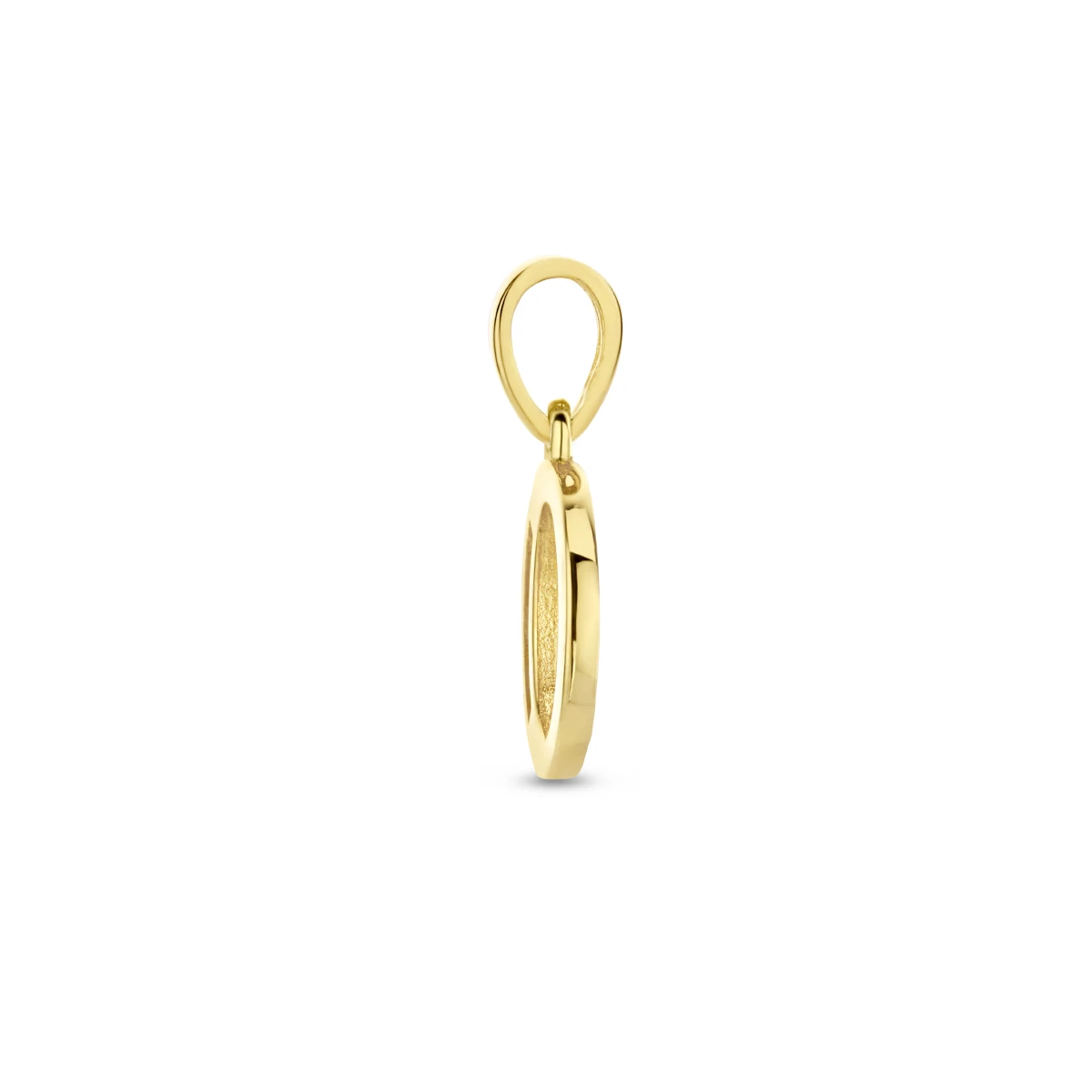 hanger letter zirkonia 14K geelgoud