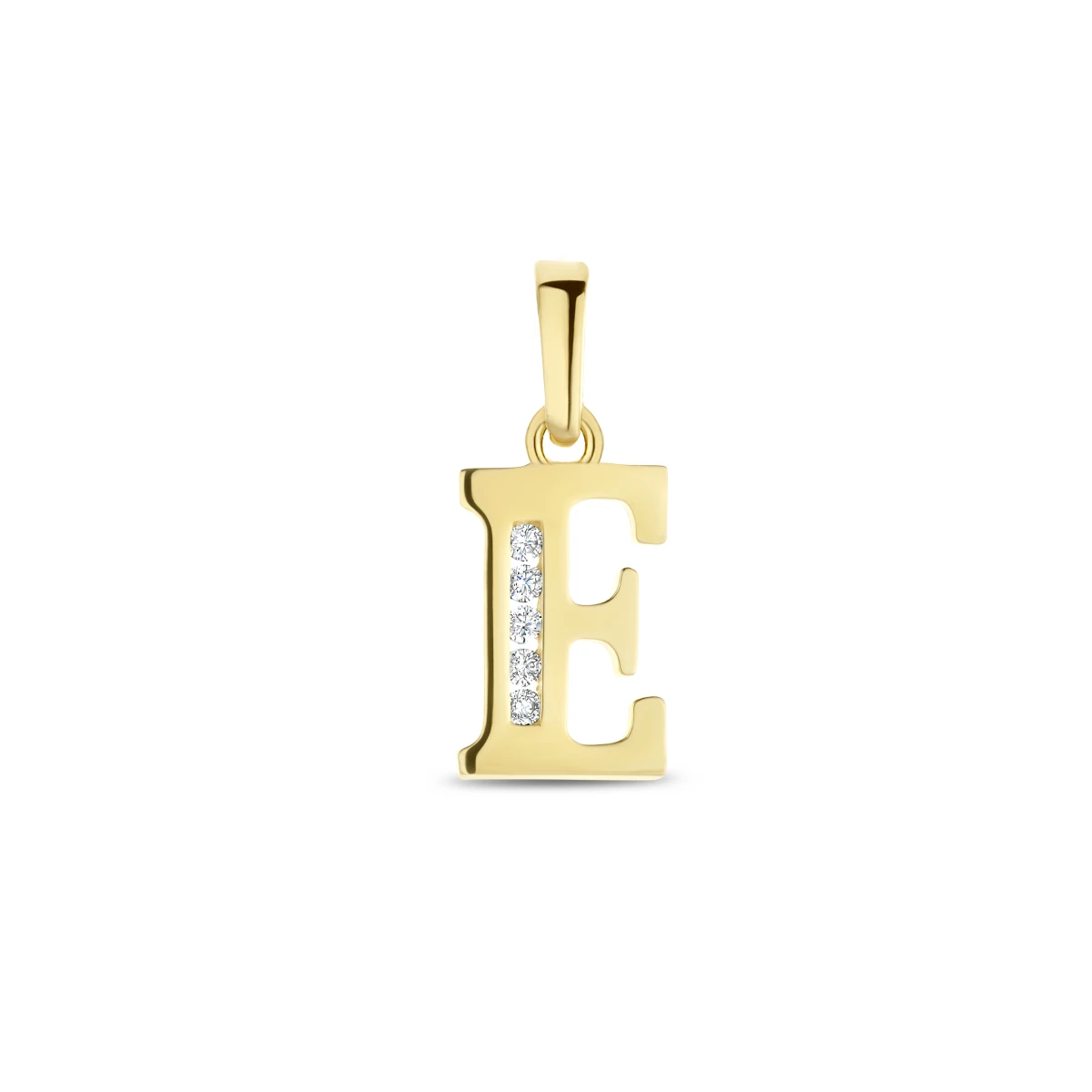 hanger letter zirkonia 14K geelgoud