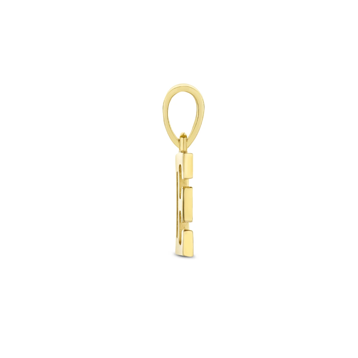 hanger letter zirkonia 14K geelgoud