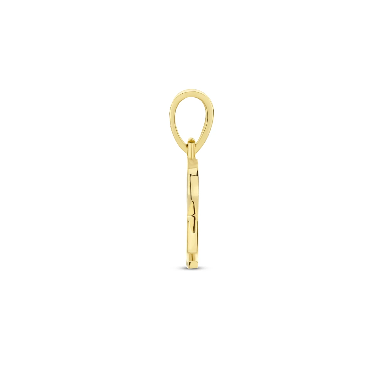 hanger letter zirkonia 14K geelgoud