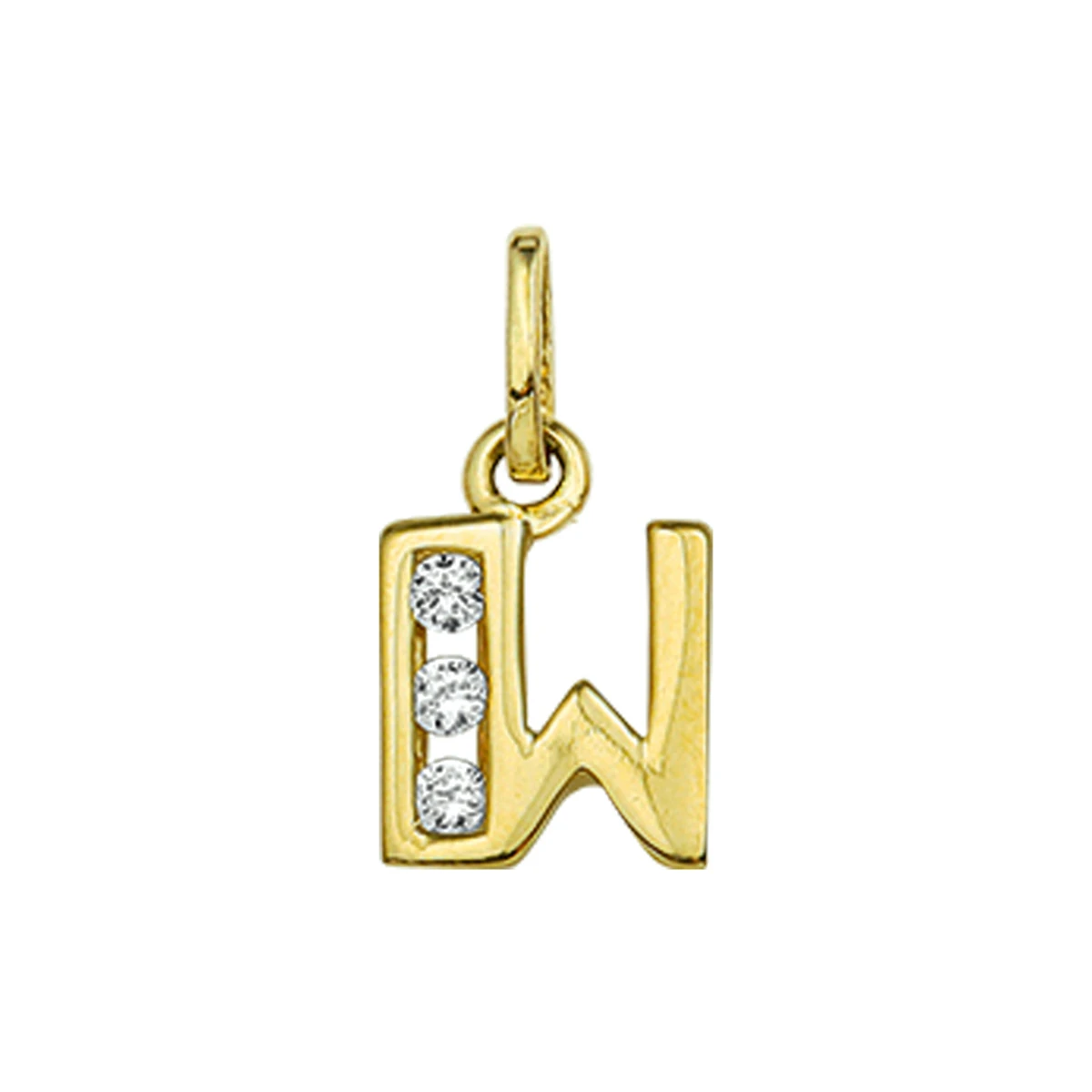 hanger letter zirkonia 14K geelgoud