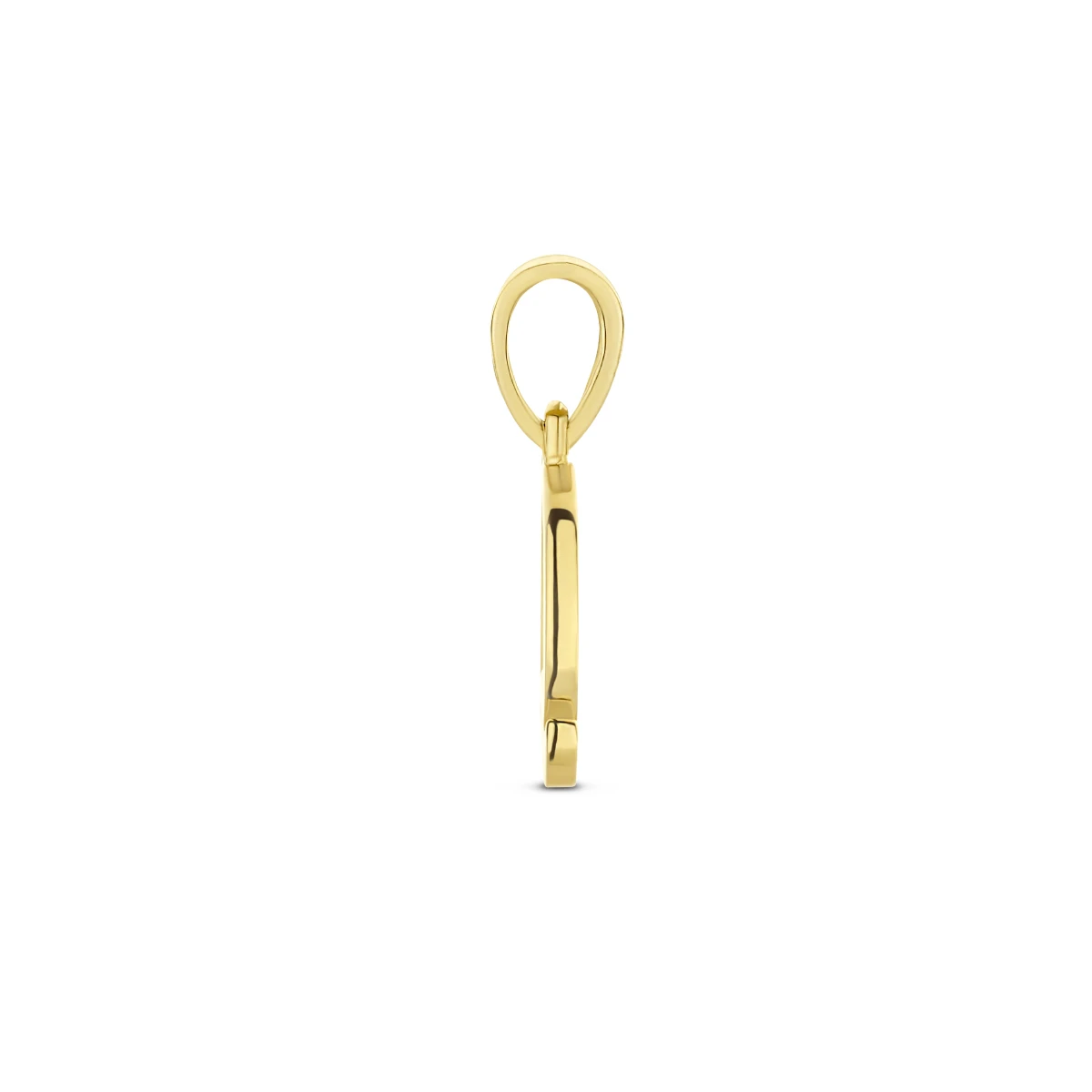 hanger letter zirkonia 14K geelgoud