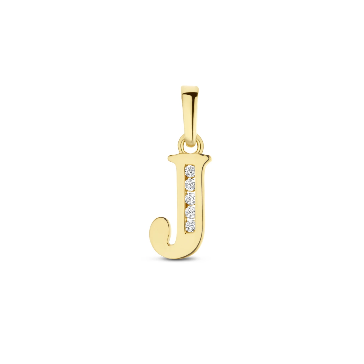 hanger letter zirkonia 14K geelgoud