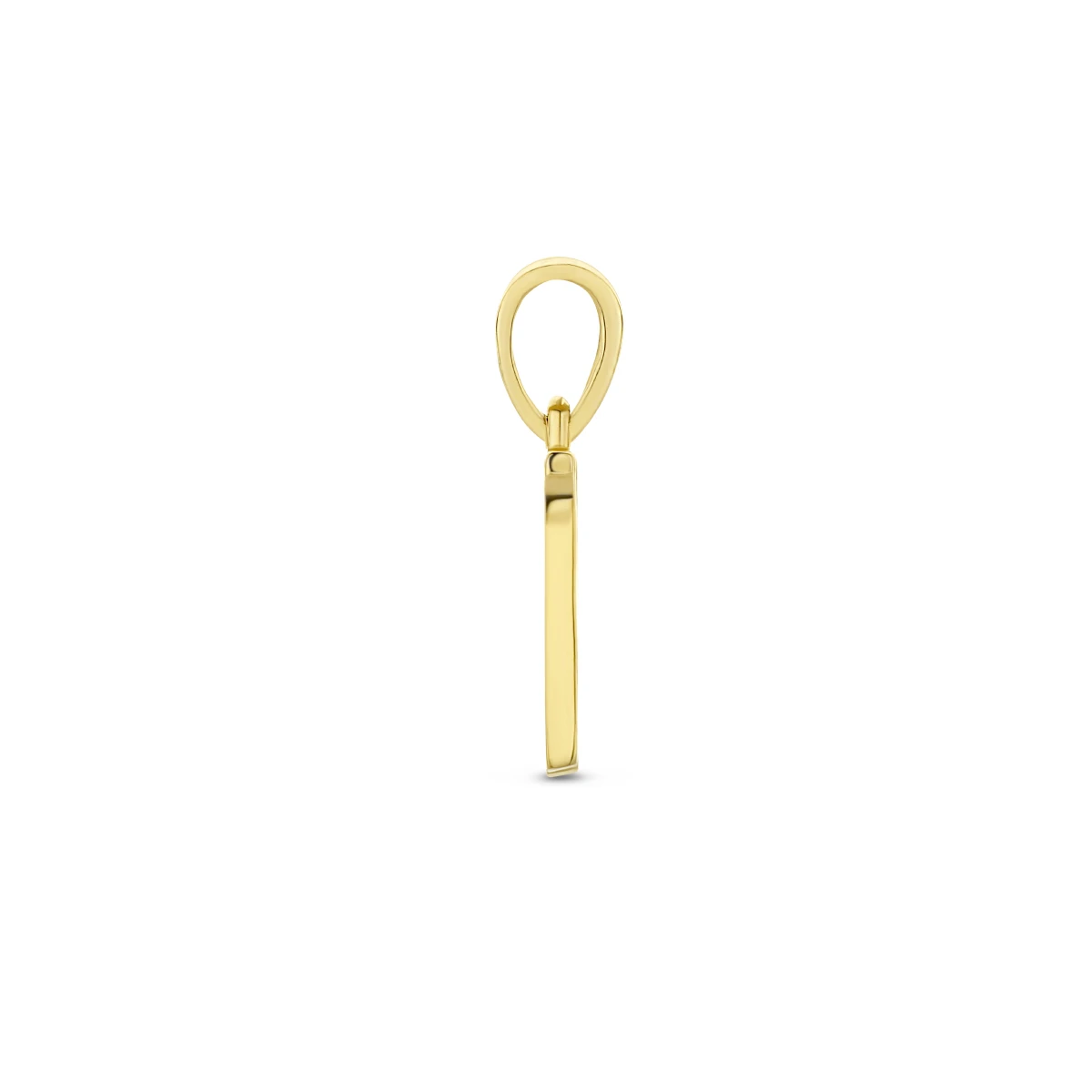 hanger letter zirkonia 14K geelgoud