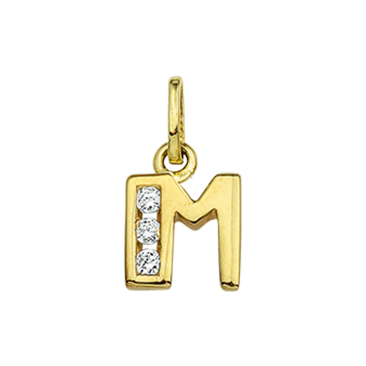 hanger letter zirkonia 14K geelgoud