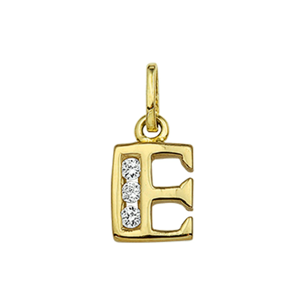 hanger letter zirkonia 14K geelgoud
