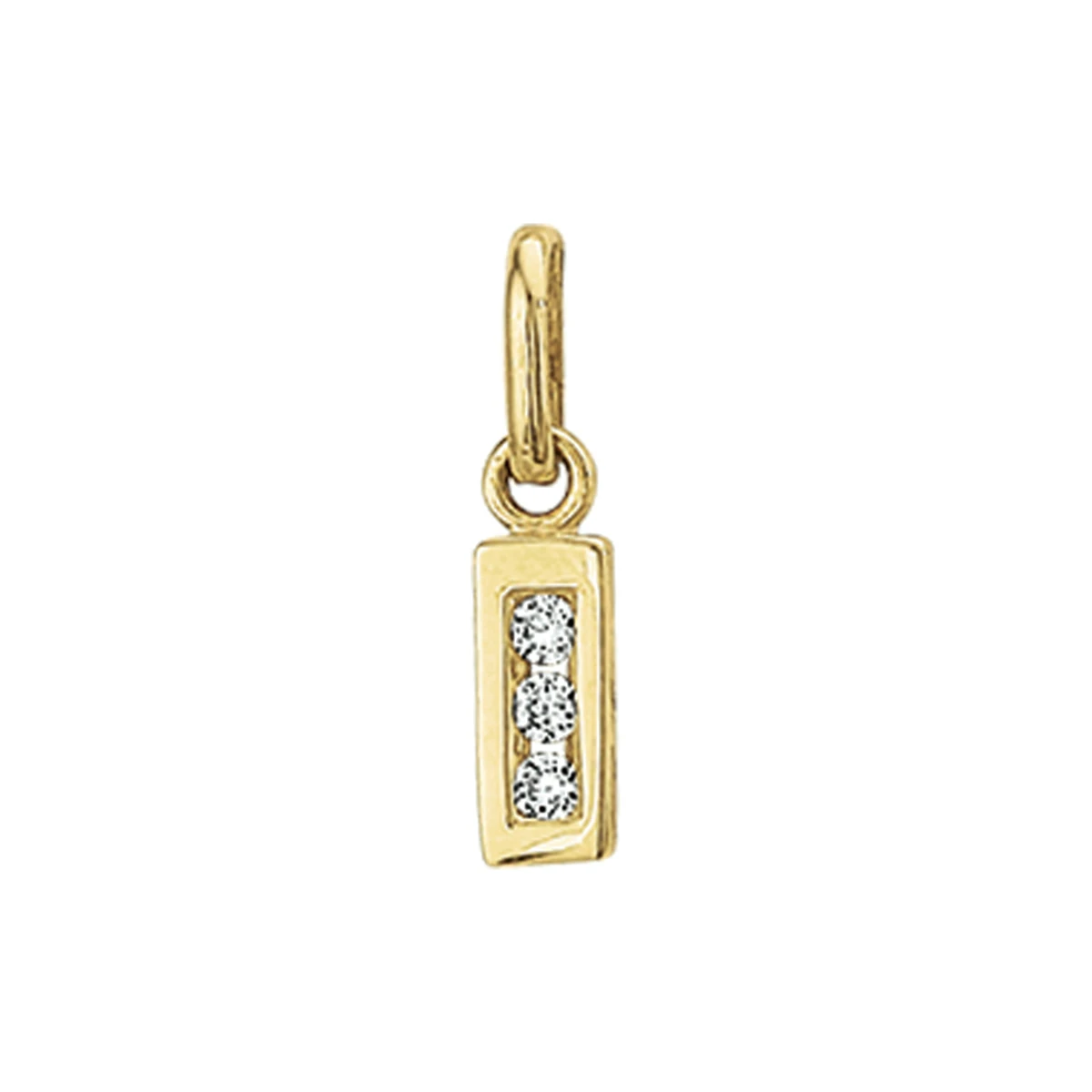 hanger letter zirkonia 14K geelgoud