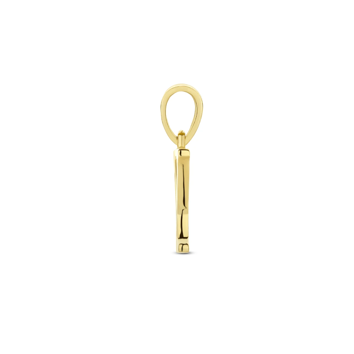 hanger letter zirkonia 14K geelgoud