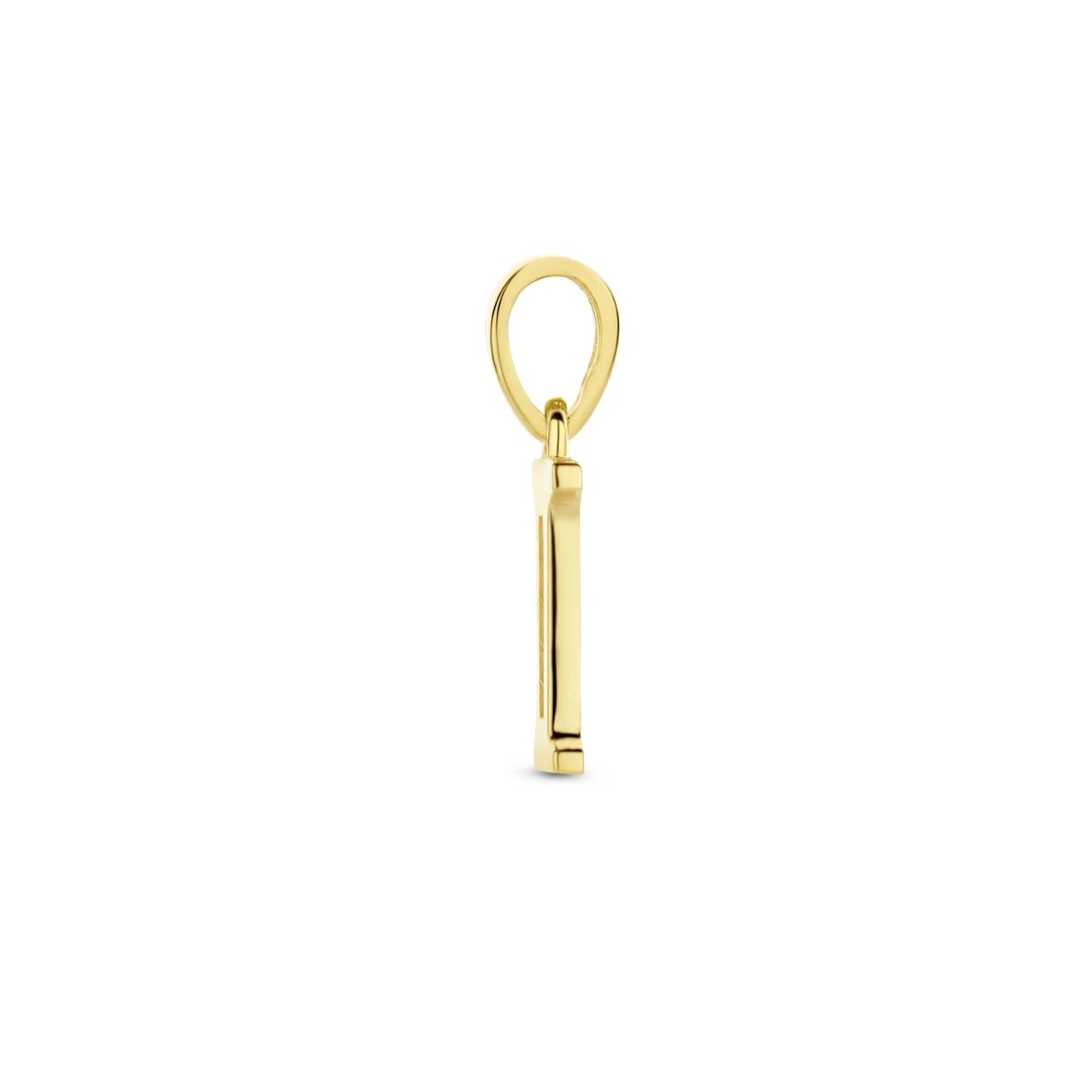hanger letter zirkonia 14K geelgoud