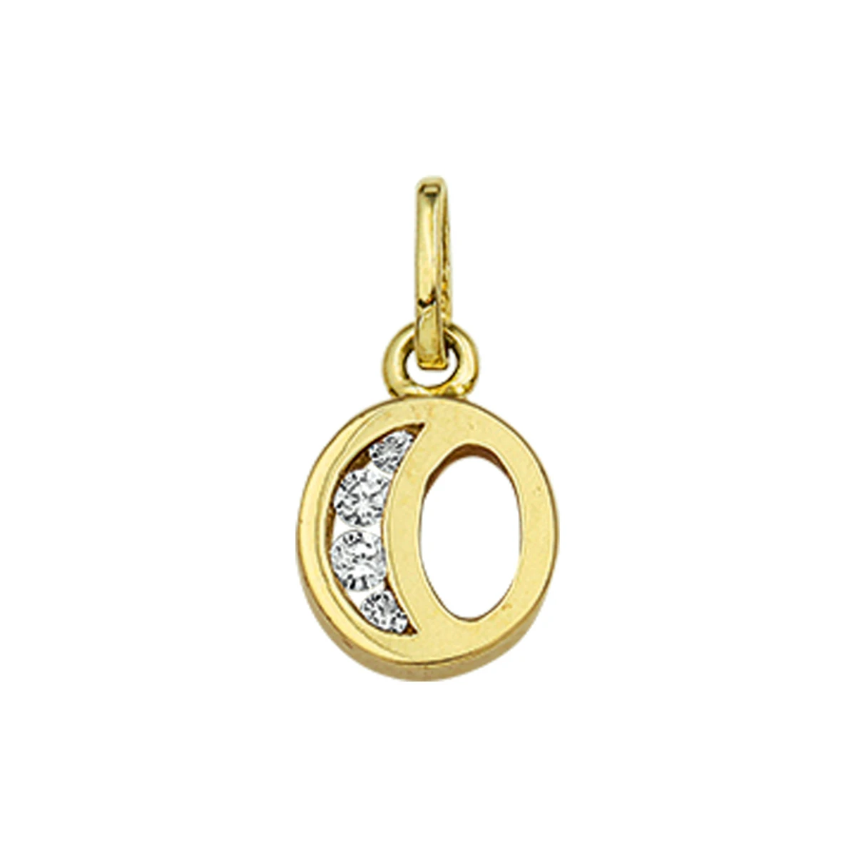 hanger letter zirkonia 14K geelgoud