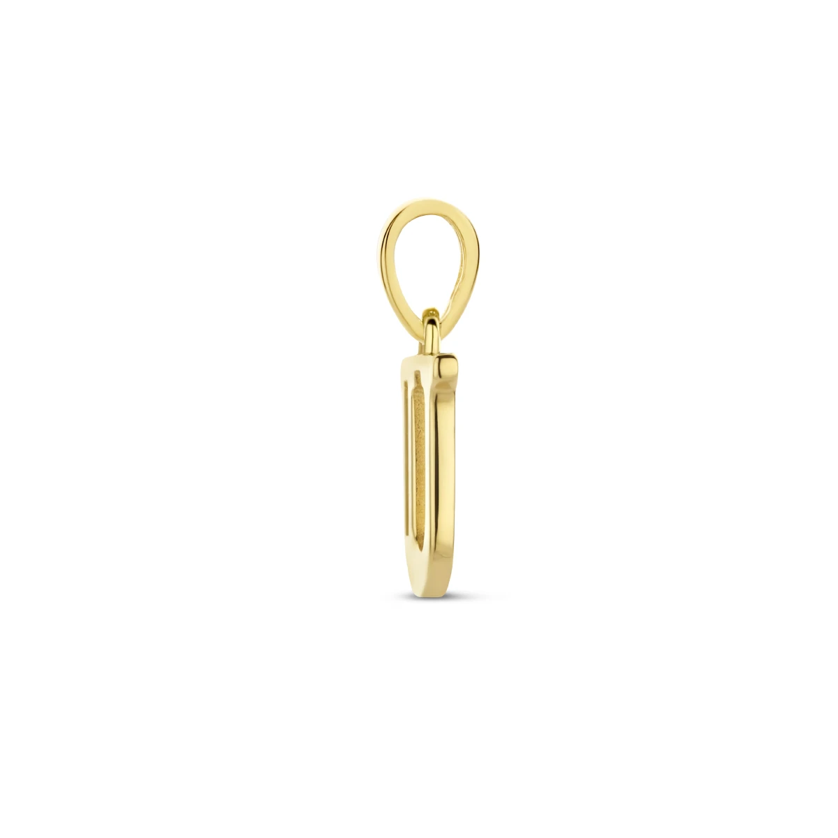hanger letter zirkonia 14K geelgoud
