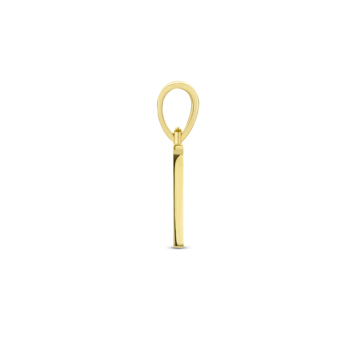 hanger letter zirkonia 14K geelgoud