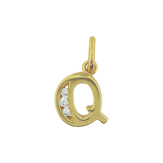 hanger letter zirkonia 14K geelgoud