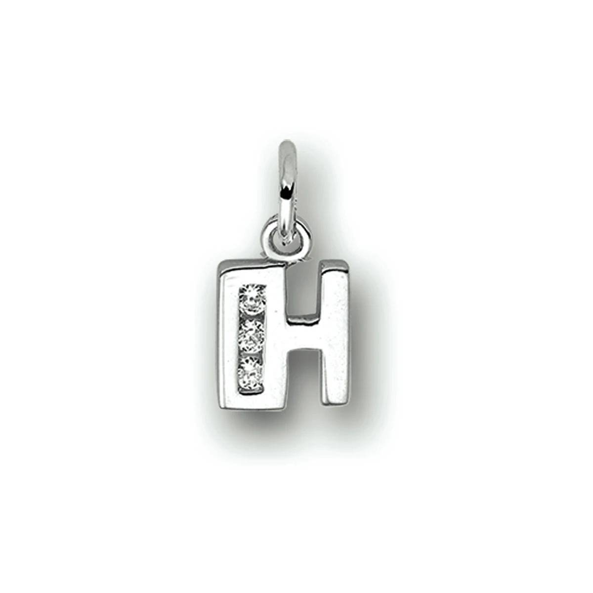 hanger letter zirkonia zilver gerhodineerd