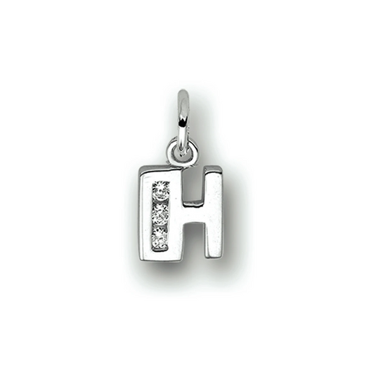 hanger letter zirkonia zilver gerhodineerd