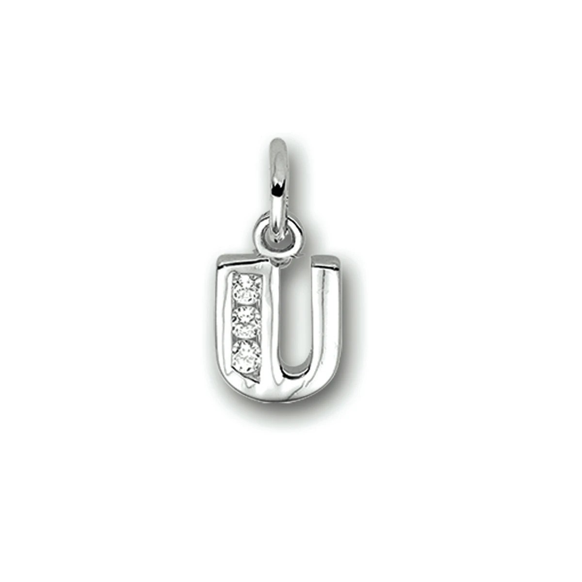 hanger letter zirkonia zilver gerhodineerd