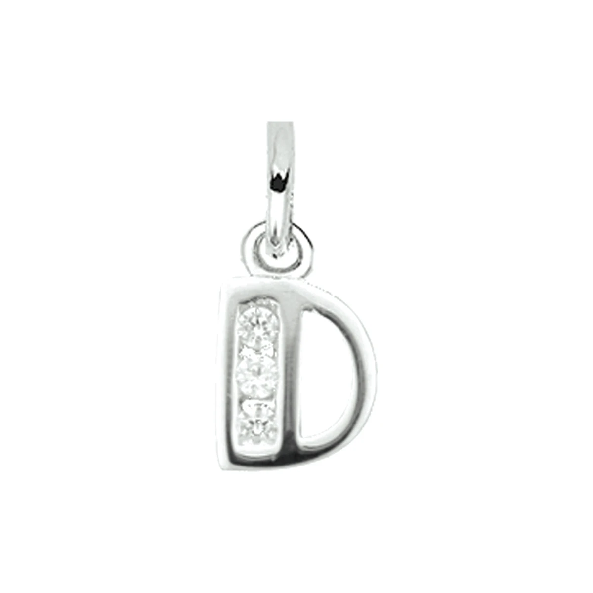 hanger letter zirkonia zilver gerhodineerd