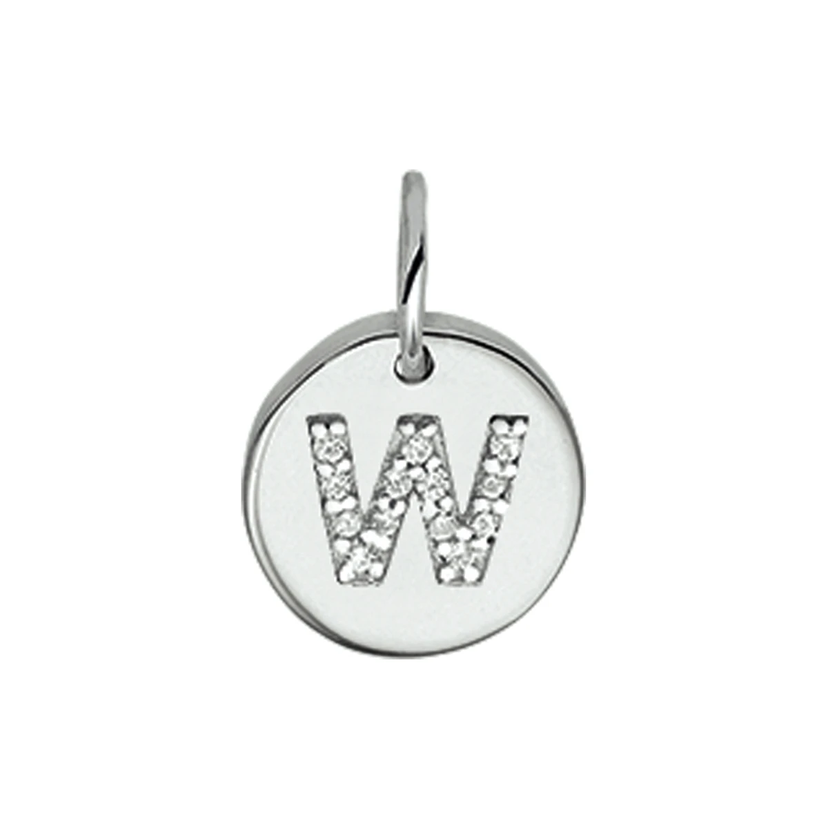 hanger letter zirkonia zilver gerhodineerd
