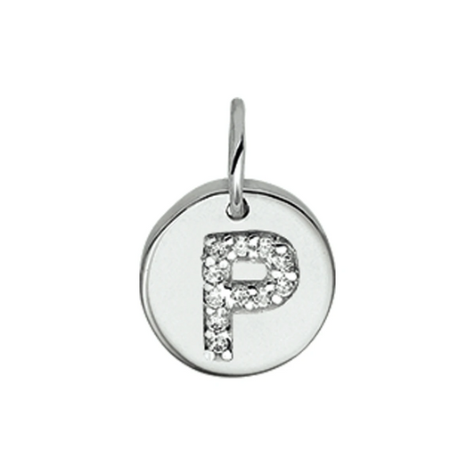 hanger letter zirkonia zilver gerhodineerd