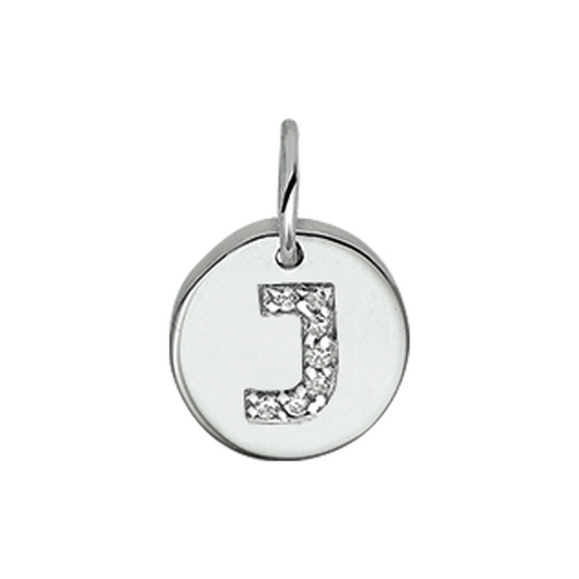 hanger letter zirkonia zilver gerhodineerd