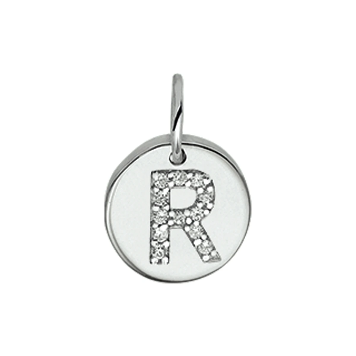 hanger letter zirkonia zilver gerhodineerd