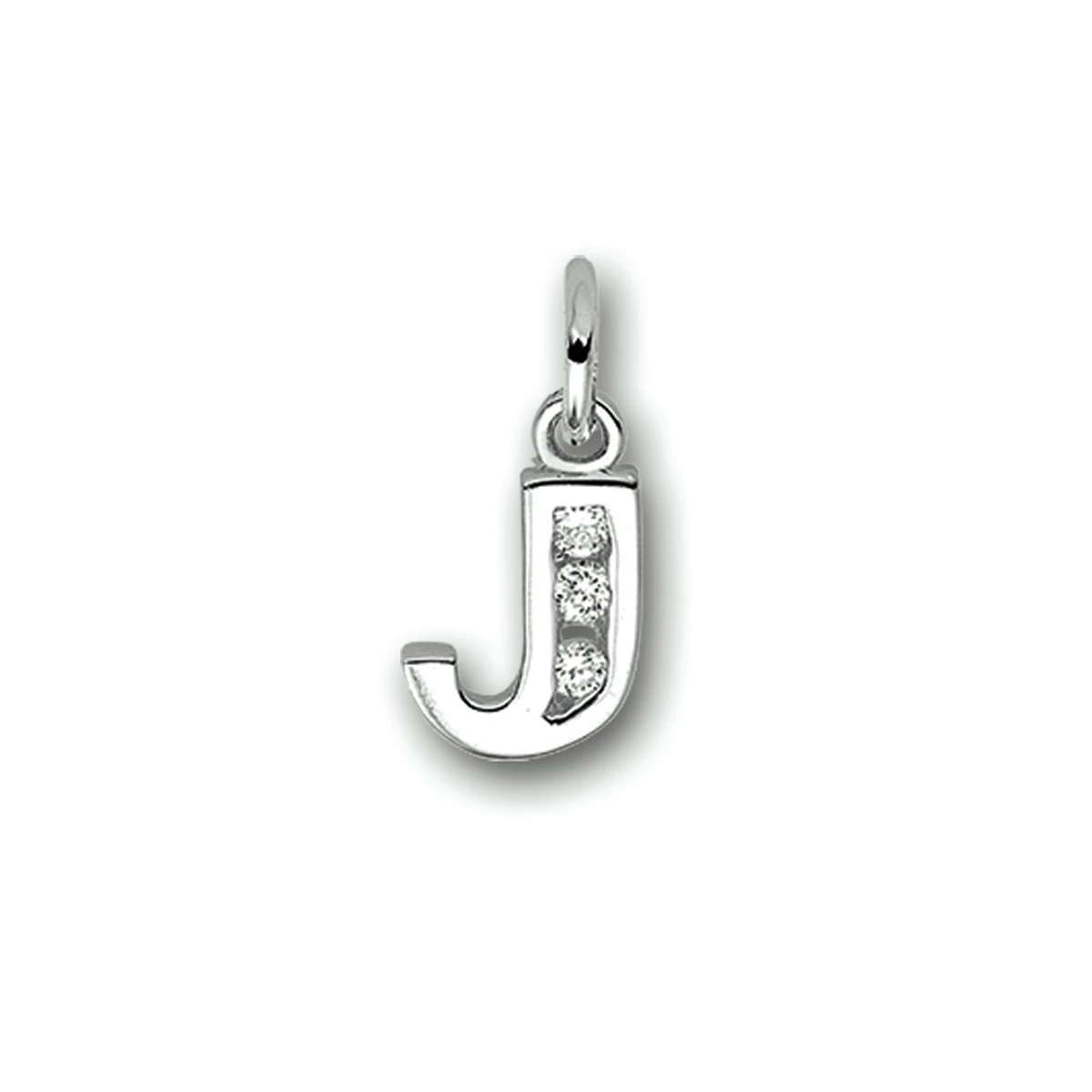 hanger letter zirkonia zilver gerhodineerd