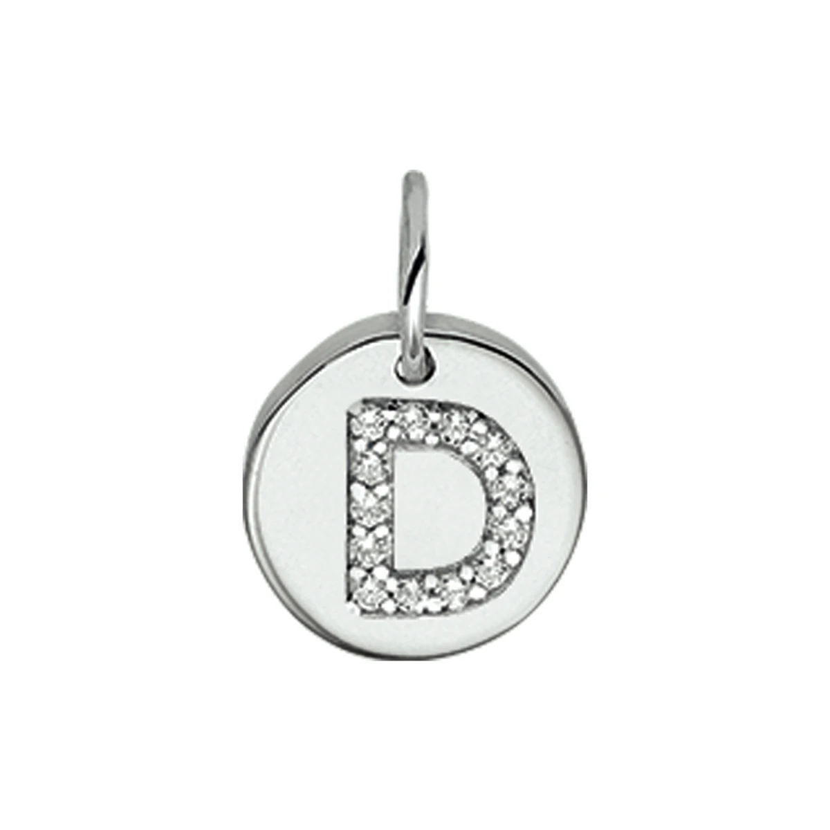 hanger letter zirkonia zilver gerhodineerd