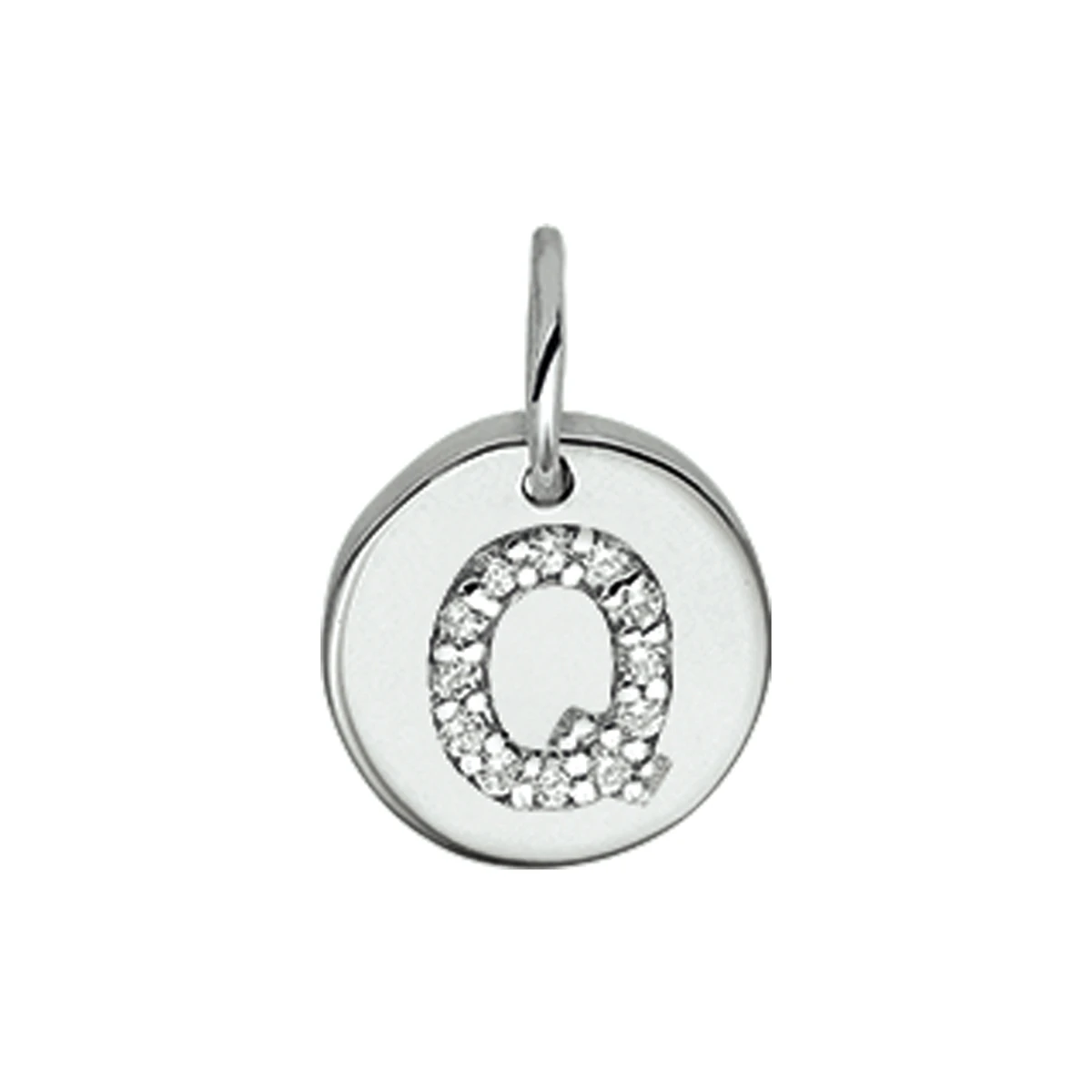 hanger letter zirkonia zilver gerhodineerd