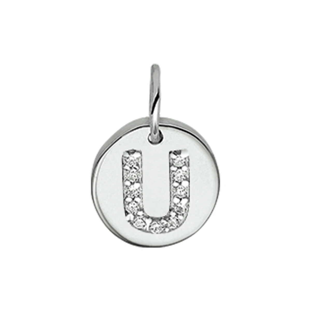 hanger letter zirkonia zilver gerhodineerd
