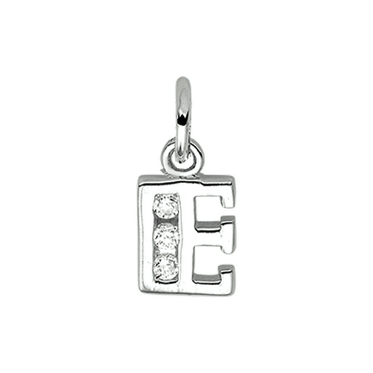 hanger letter zirkonia zilver gerhodineerd