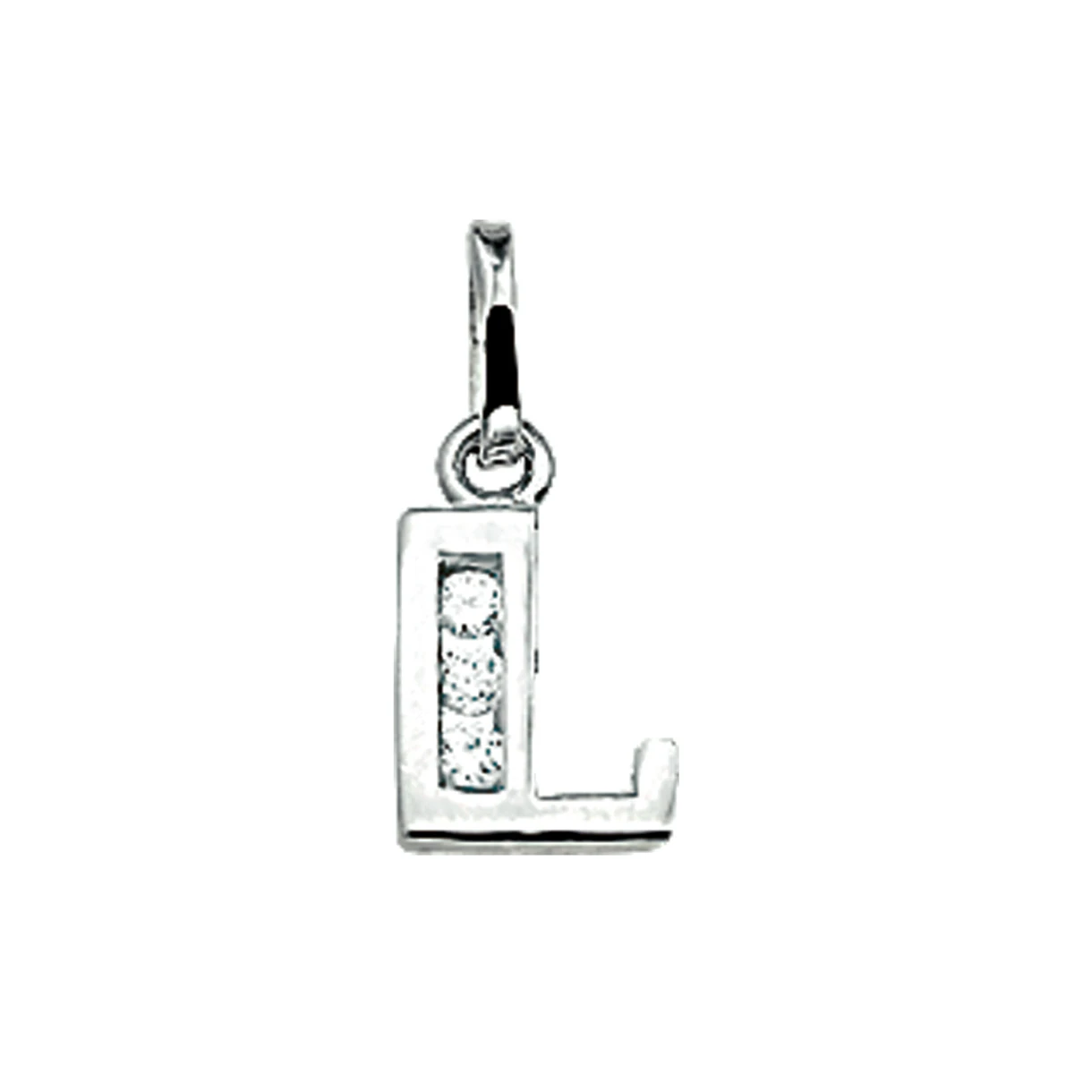 hanger letter zirkonia zilver gerhodineerd