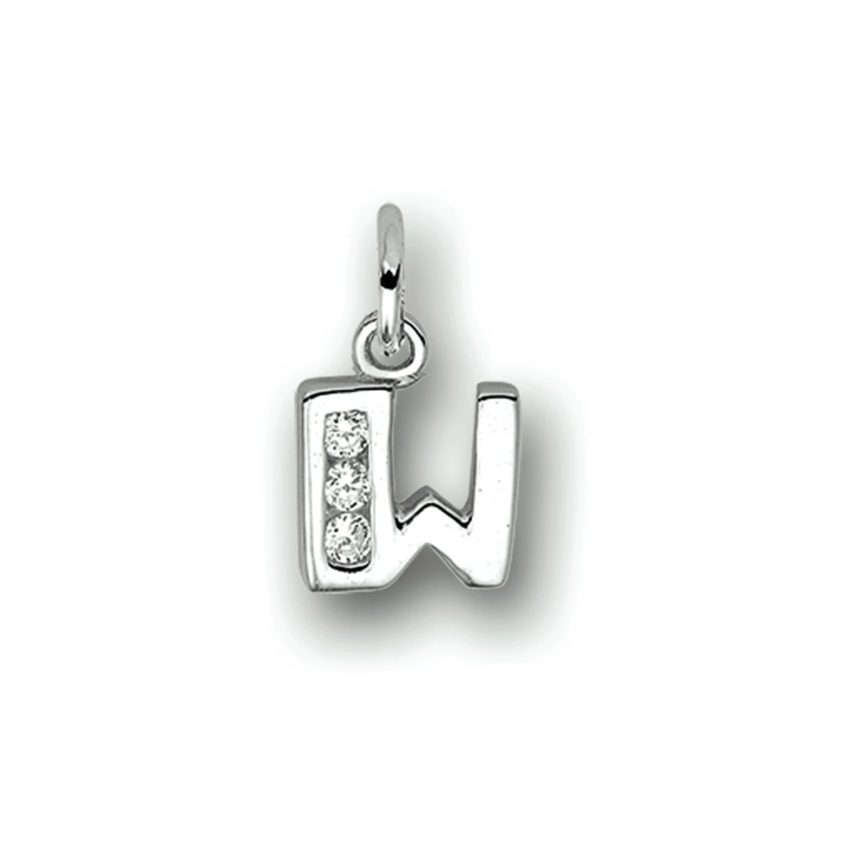 hanger letter zirkonia zilver gerhodineerd