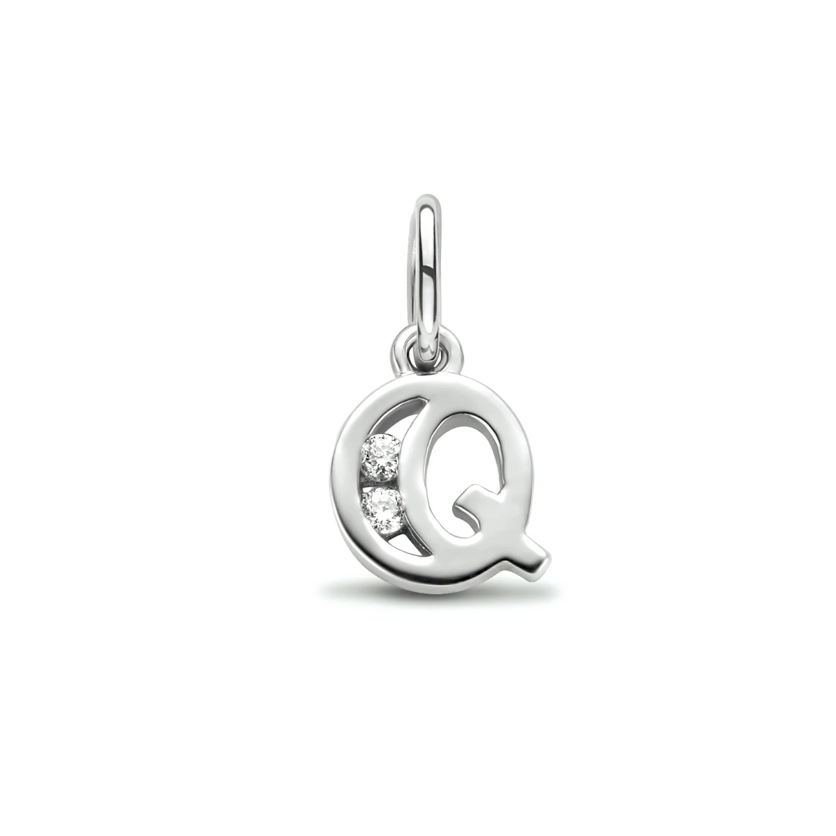 hanger letter zirkonia zilver gerhodineerd