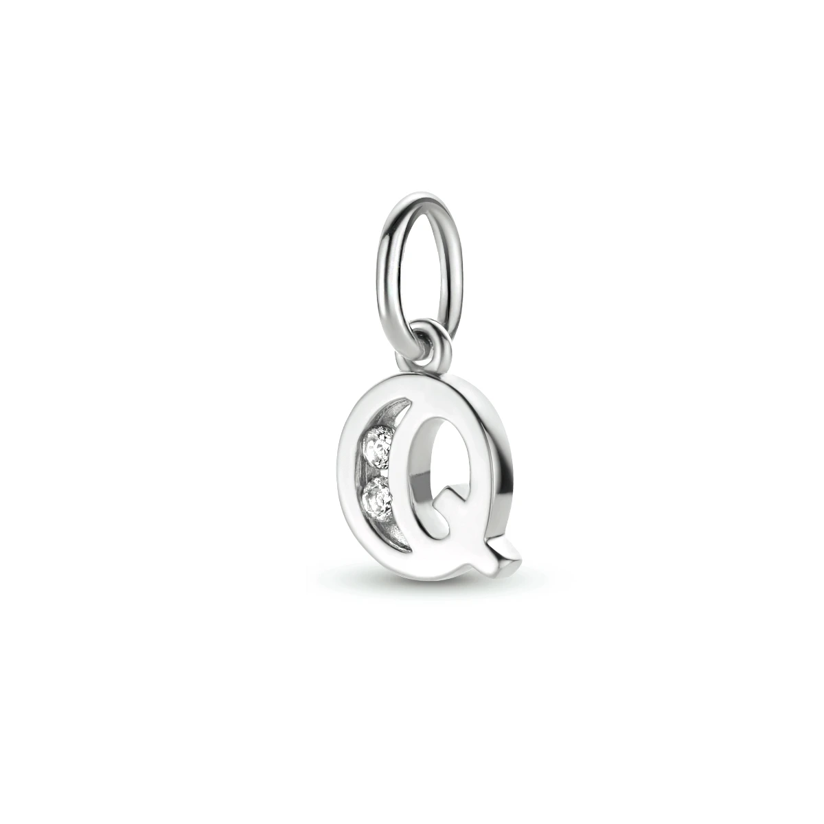 hanger letter zirkonia zilver gerhodineerd